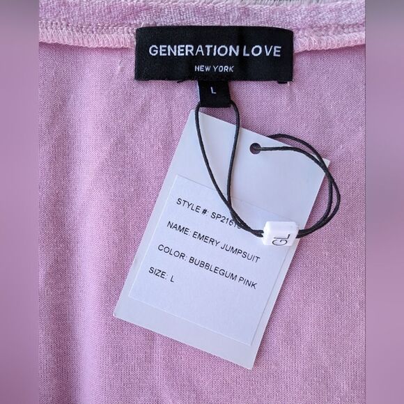 NWT‎ Generation Love Emery Velour Jumpsuit - Bubblegum Pink, Large, Chic Comfort - Picture 9 of 10